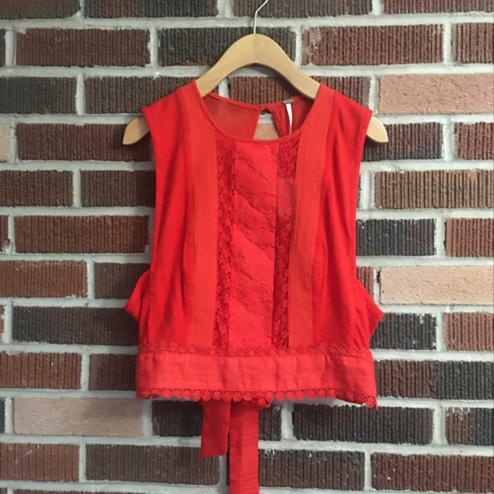 Free people red blouse
